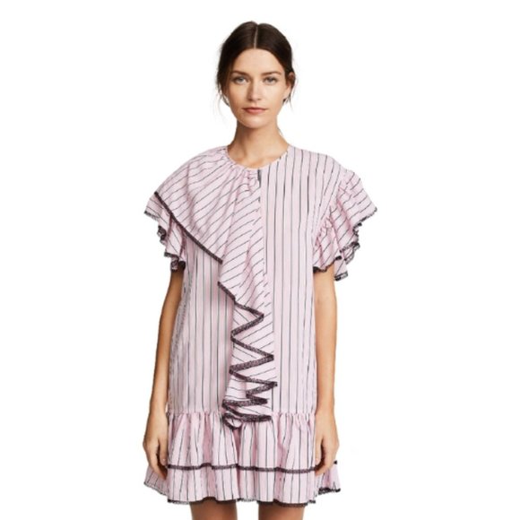 MSGM Striped Ruffle Dress - Picture 1 of 6